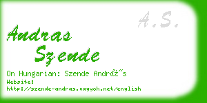 andras szende business card